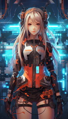 anime girl technopunk