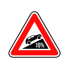 Steep ascent road sign graphic design