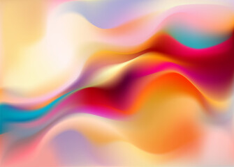 Art liquid holographic background. Abstract fluid gradient illustration. Vector 3D wallpaper.