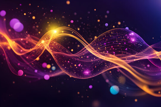 abstract light waves neon glowing lines with a sparcle light on background