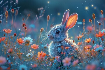 Bunny in the Garden: A Whimsical Easter Celebration Generative AI