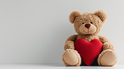 A large plush bear and a heart-shaped pillow for valentines