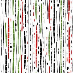 abstract seamless african pattern dashed lines, red, black, green, white - obrazy, fototapety, plakaty