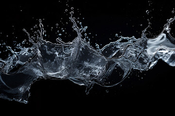 Water Splash on Black Background