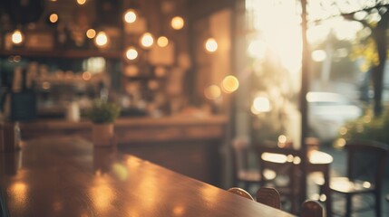 Blurred background vintage tones coffee shop blurred background and bokeh