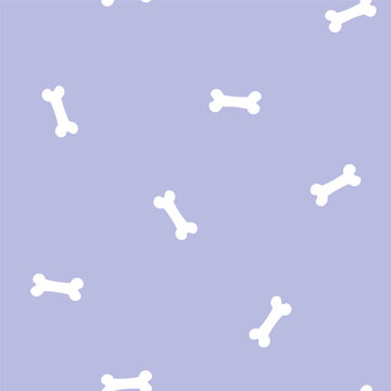 Purple seamless pattern with white bones