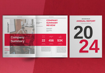 Red Annual Report Brochure Layout