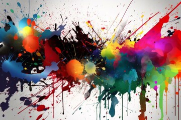a vibrant abstract paint splatter wallpaper. Generative AI