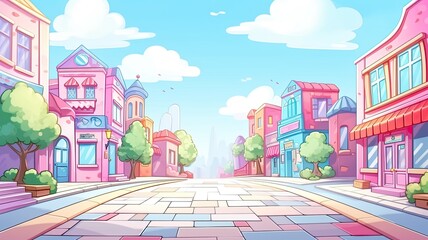 cartoon illustration of Concept Mobile Market Lands