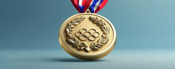 Olympics - 3D Render Gold Medal Isolated - obrazy, fototapety, plakaty