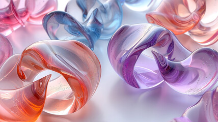 Beautiful background of fused flowing glass