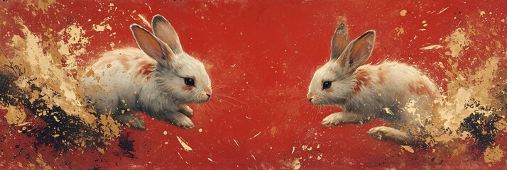 Bunny Boogie: A Fresh and Funky Easter Celebration Generative AI - obrazy, fototapety, plakaty