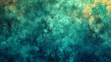 Fototapeta na wymiar Textured Abstract Background, Blue and Green Grunge Painting, Vintage and Artistic Design with Old Paper Feel