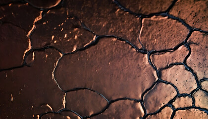 Veiny reticular pattern copper closeup background 