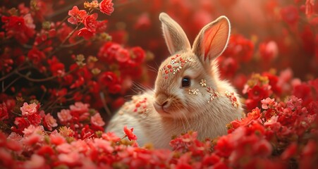 Bunny in Bloom: A Flower-Filled Favorite for Easter Generative AI