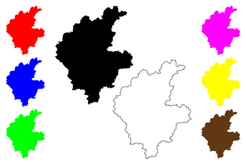 Linyi city (People's Republic of China, PRC) map vector illustration, scribble sketch Lini Prefecture-level city map