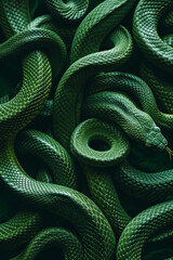 green snakes top view pattern