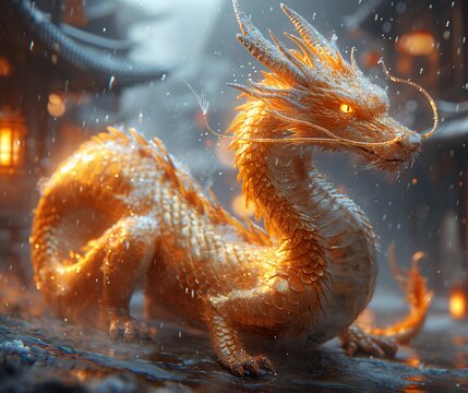 Glowing Dragon in the Rain: A Catchy and Creative Title for a Monthly Event Generative AI