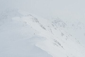 Fototapeta na wymiar White peaks in the Tatra Mountains in winter