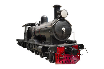 Fototapeta na wymiar old steam locomotive isolated png