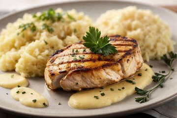 Perfectly Grilled Chicken Breast with Creamy Mashed Potatoes - Culinary Excellence on Your Plate