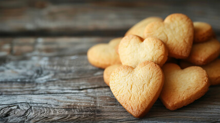 Fototapeta na wymiar Delicious heart-shaped cookies for Valentine's Day on wooden background 