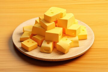Pile the cheese slices on a plate. generative AI