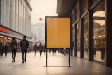 public advertisement board space in the street as empty blank white mockup signboard copy space area
