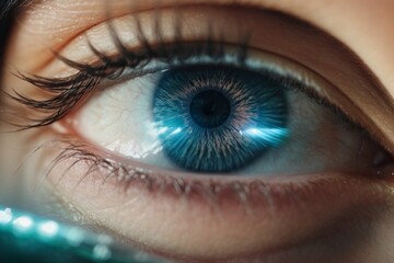 close up of a female eye