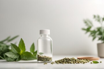 a bottle descriptive image for public advertisement with copy space area