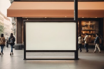 public advertisement board space in the street as empty blank white mockup signboard copy space area