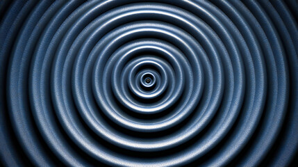 Obraz premium Abstract Blue Circular Pattern Background, Textured Design with Ripple and Spiral Effects, Artistic Graphic Illustration with Concentric Shapes