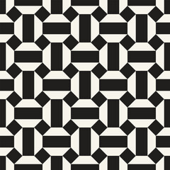 Vector seamless pattern. Repeating geometric elements. Stylish monochrome background design.