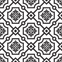 Abstract pattern in floral style. Black and white. Modern stylish texture. Vector background.