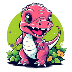 Obraz premium Illustrations of baby dinosaurs are suitable for printing t-shirts and so on