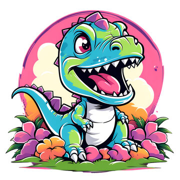 Illustrations of baby dinosaurs are suitable for printing t-shirts and so on