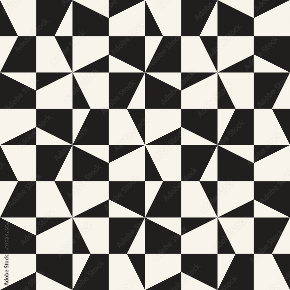 Wall mural vector seamless pattern. repeating geometric elements. stylish monochrome background design.
