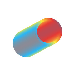 An abstract cut out transparent futuristic gradient streak design element.