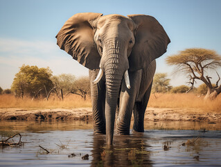 African elephants at this time. - obrazy, fototapety, plakaty