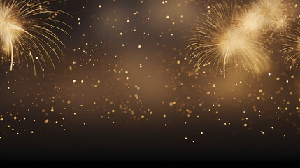 Happy New Year, burning fireworks with bokeh light background