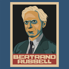  Bertrand Russell Poster Drawing