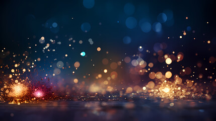 Obraz na płótnie Canvas Happy New Year, burning fireworks with bokeh light background