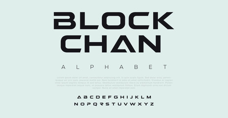 Block Sport Modern Alphabet Font. Typography urban style fonts for technology, digital, movie logo design. vector illustration - obrazy, fototapety, plakaty