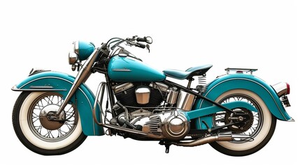 Classic motorcycle on white background isolated