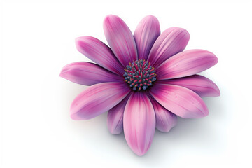 3D Flower Icon on White Background