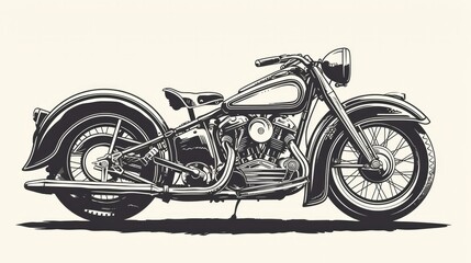 CLASSIC MOTORCYCLE VINTAGE FILE VECTOR STYLE