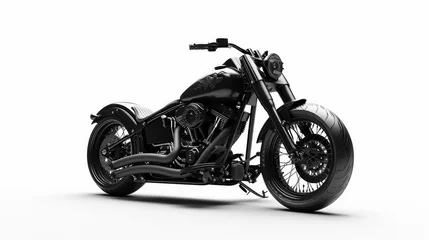 Photo sur Plexiglas Moto Custom black motorcycle on a white background