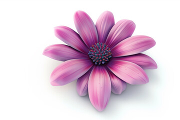 Obraz premium 3D Flower Icon on White Background