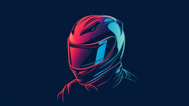 Rider helmet icon, motorcycle biker emblem, speed rider sign, motorcycling logo template. Vector illustration