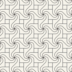Vector seamless pattern. Repeating geometric elements. Stylish monochrome background design.